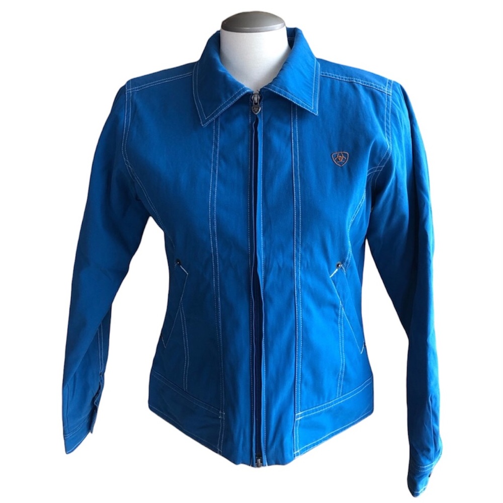 Ariat | Softshell Equestrian Western Zip Up Paisley Lined Blue Jacket 2-Way Zip